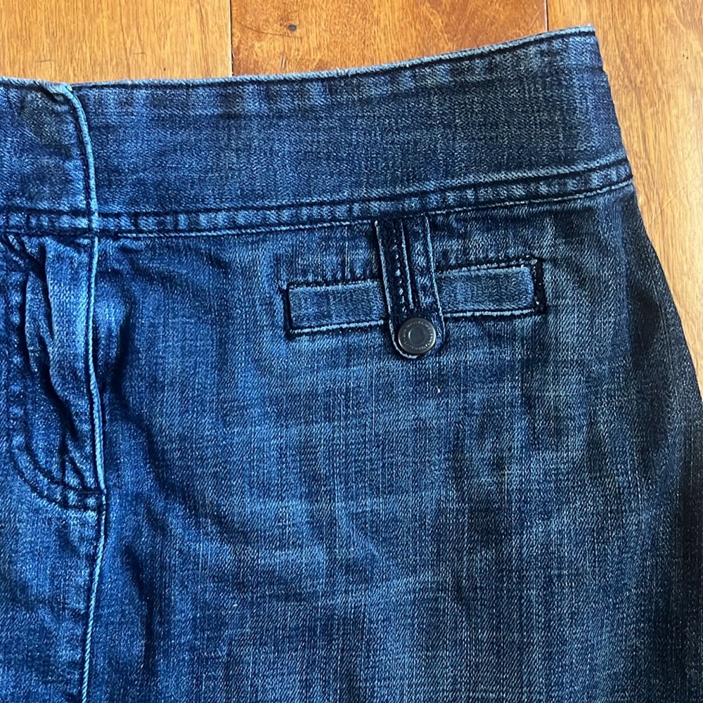 Vintage Ann Taylor Loft Denim Dark Wash Blue Mini Skirt Size 4 Nautical Summer - Picture 4 of 8